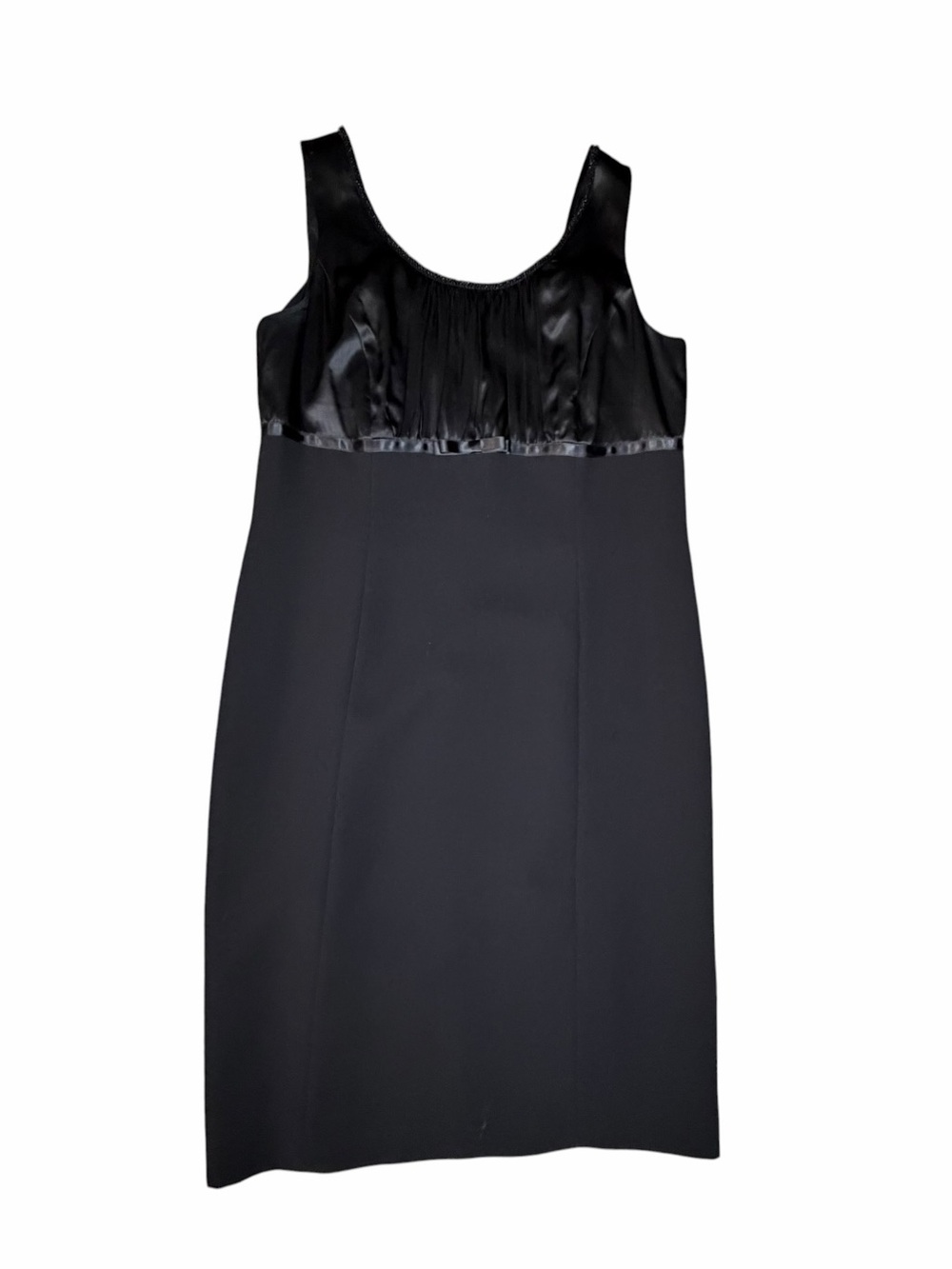 Tahari Arthur S. Levine Black Satin Cocktail Dress Size 14 Party Wedding